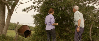 Co-founder and rancher outside with yaupon holly