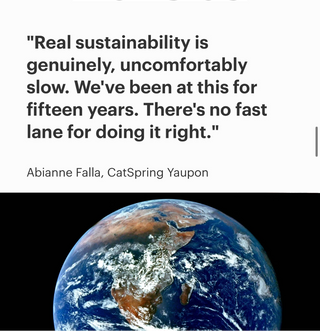 Forbes article quote about sustainability with Earth in the background