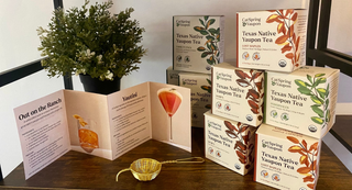 CatSpring Yaupon Tea Boxes on wooden shelf