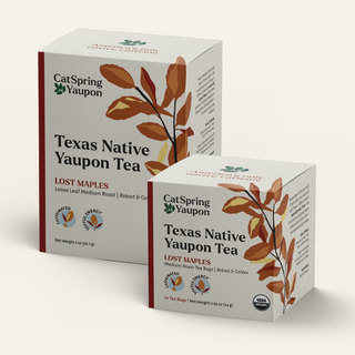 Lost Maples Medium Roast Yaupon – Bold & Complex  –  Loose Leaf & Teabags